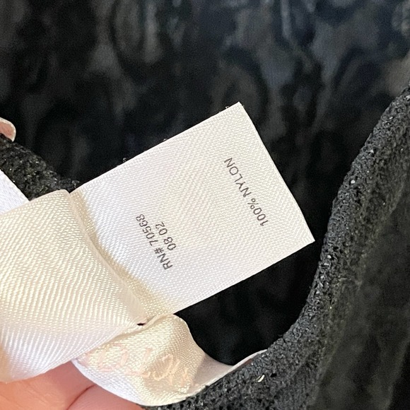 Y2K 2002 Victorias Secret Halter Mesh Lace Maxi Sheer Dress Black M V-Neck - Picture 6 of 6